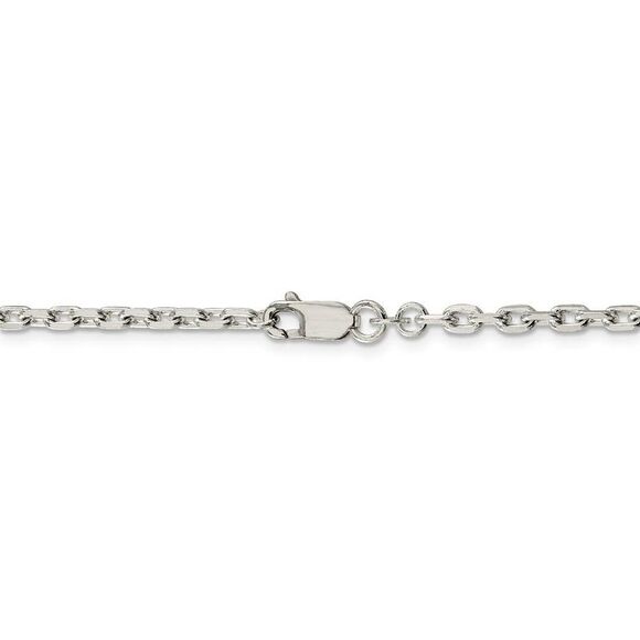 3.25mm Sterling Silver Solid Beveled Oval Cable Chain Necklace, 26 In - Picture 3 of 7